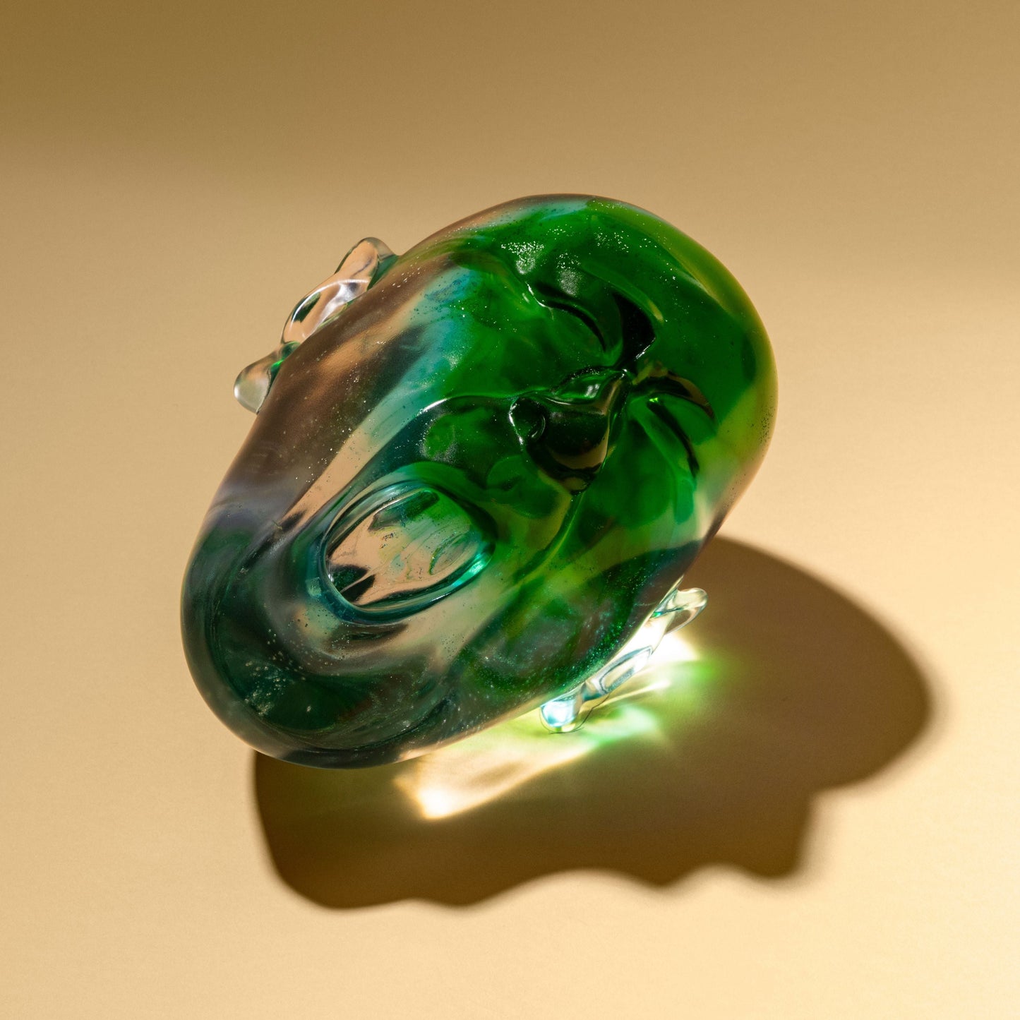 Lalique Yawning Man Green Crystal Fang Lijun Lost Wax Limited Edition