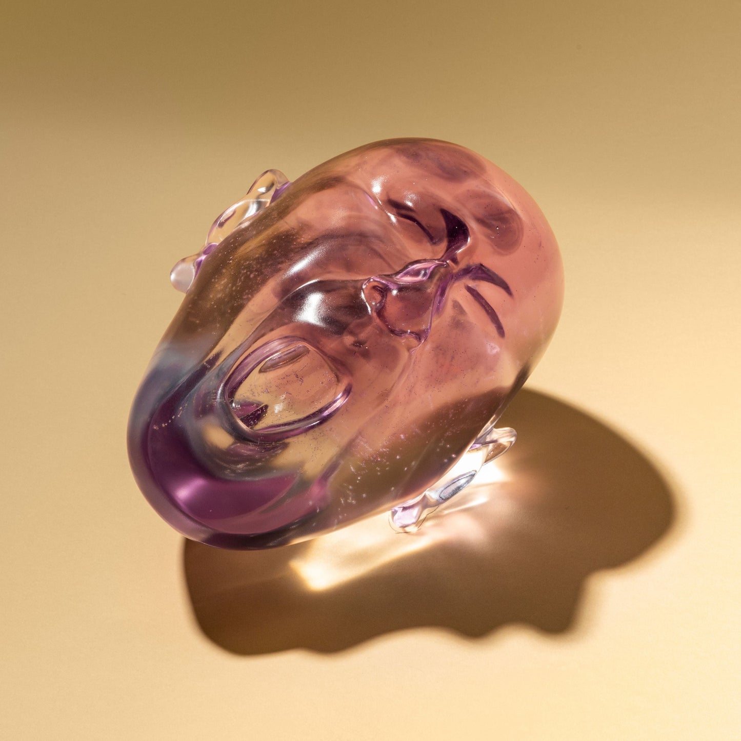 Lalique Yawning Man Pink Crystal Fang Lijun Lost Wax Limited Edition
