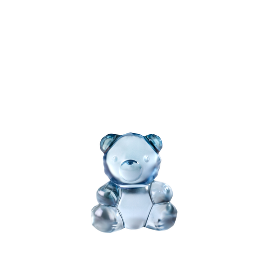 Lalique Teddy Air Small Sculpture Numbered Edition - Clear Crystal, Blue Luster