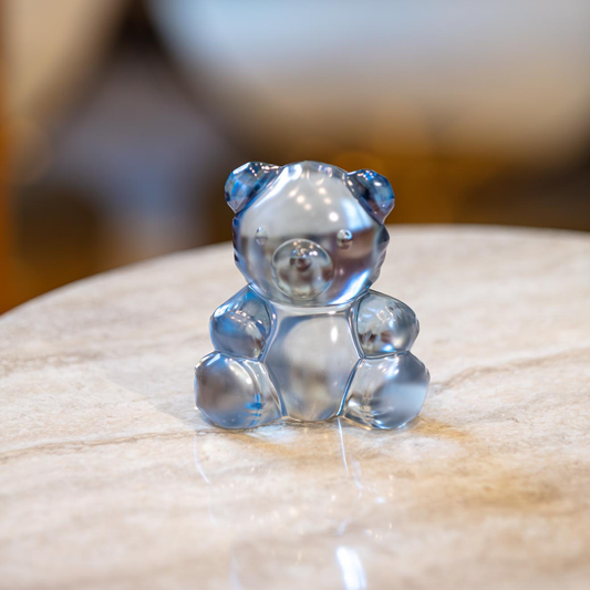 Lalique Teddy Air Small Sculpture Numbered Edition - Clear Crystal, Blue Luster