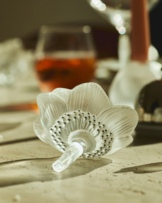 Lalique Anemone Flower Sculpture - Clear Crystal