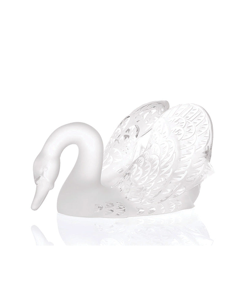 Buy Authentic Lalique Lalique Swan Head Down Crystal Sculpture Sculpture - FormFluent Sydney Australia