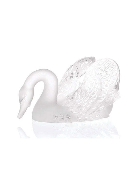 Buy Authentic Lalique Lalique Swan Head Down Crystal Sculpture Sculpture - FormFluent Sydney Australia