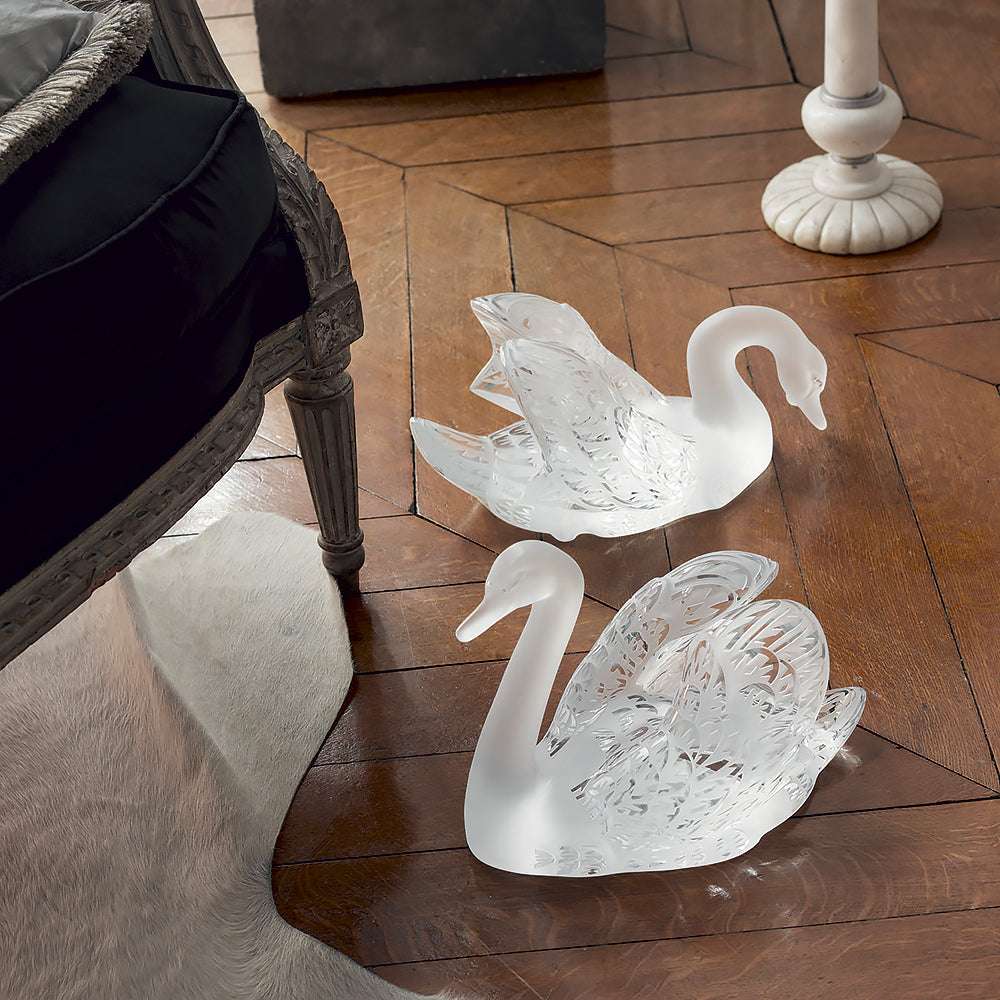 Lalique Lalique Swan Head Up Crystal Sculpture Sculpture - FormFluent Sydney Australia