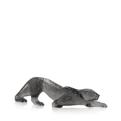 Lalique Zeila Panther Large Sculpture - Grey Crystal Sculpture by  Lalique at   FormFluent Sydney, Australia