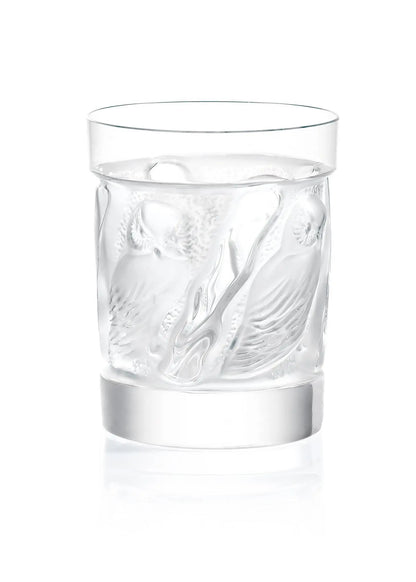 Lalique Owl Old Fashion Crystal Tumbler Glassware by  Lalique at   FormFluent Sydney, Australia