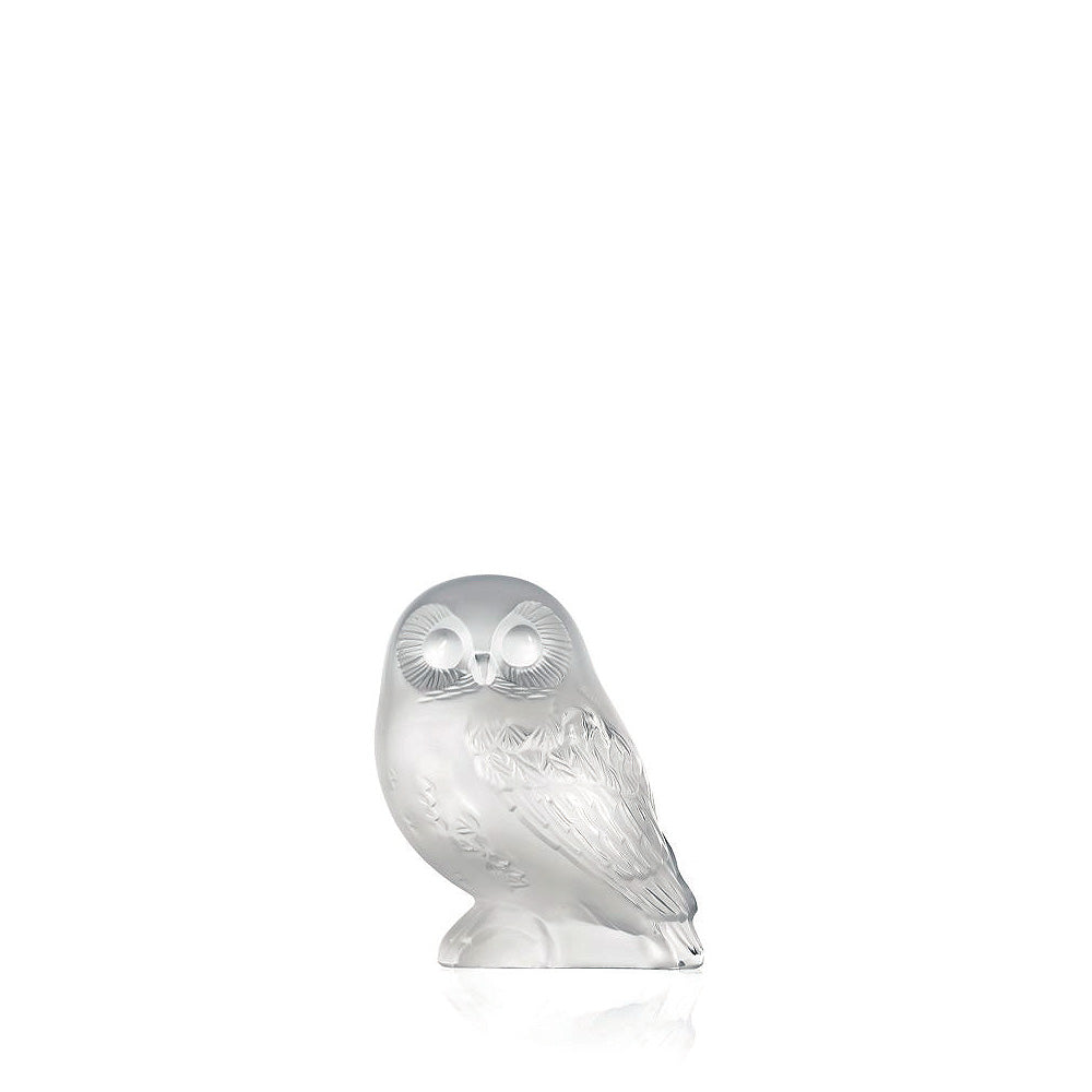 Shivers Owl Sculpture Lalique clear crystal