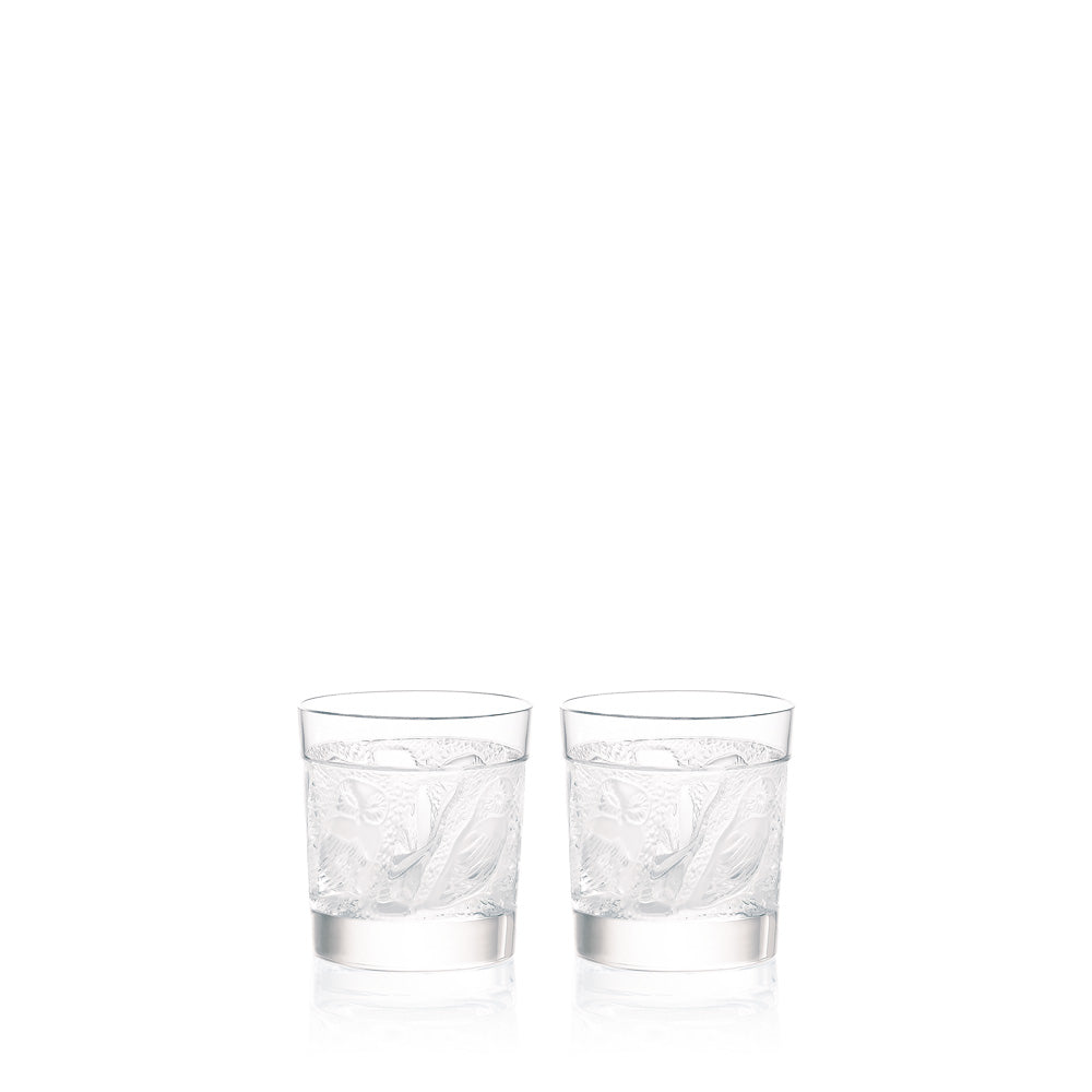 Lalique Owl Whisky Tumbler (Set of 2) Glassware by Lalique at  FormFluent