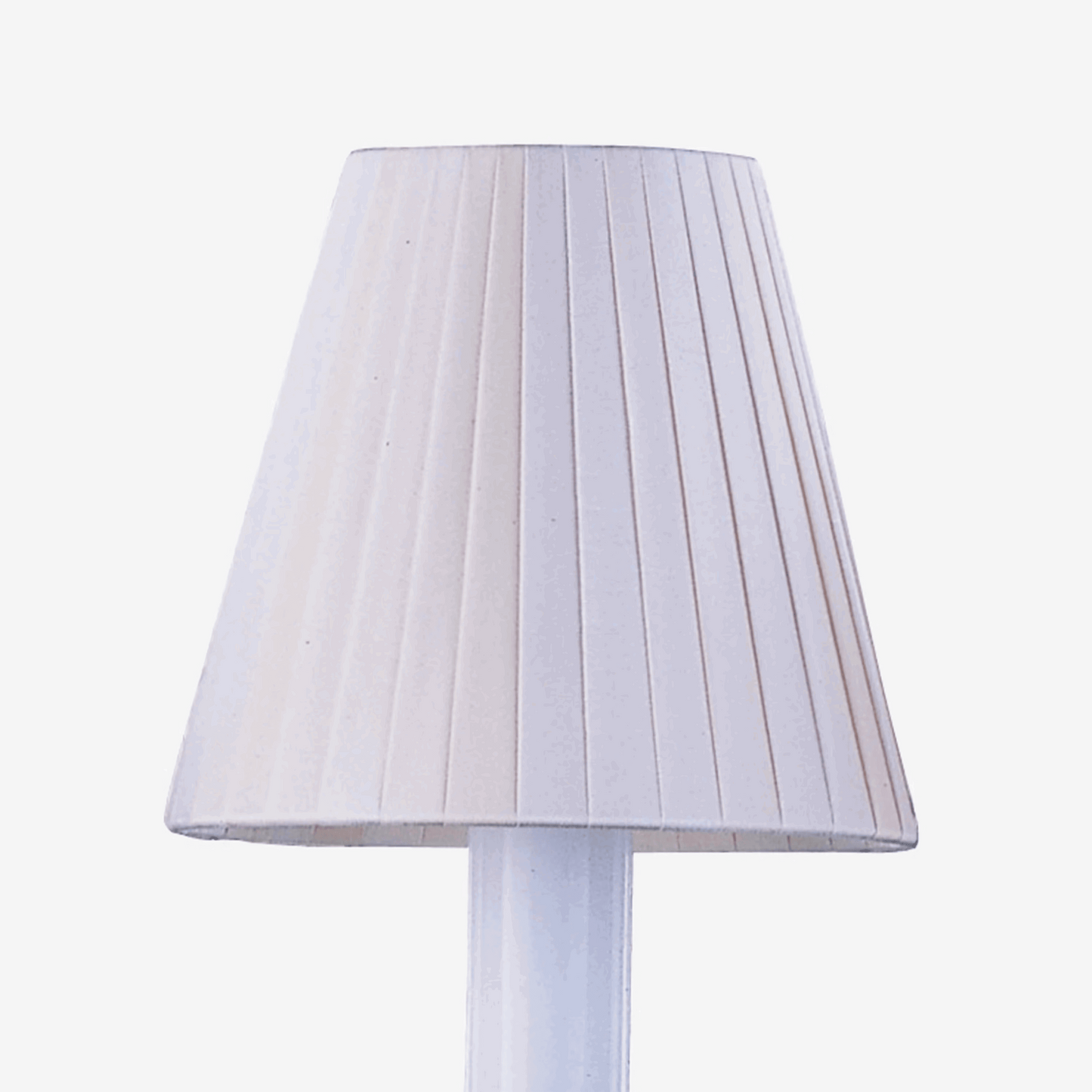 White pleated lampshade on a white background