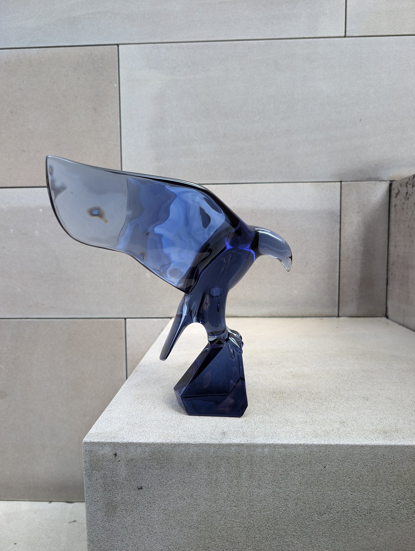 Baccarat Imperator Eagle Sculpture Midnight Blue Crystal - FormFluent