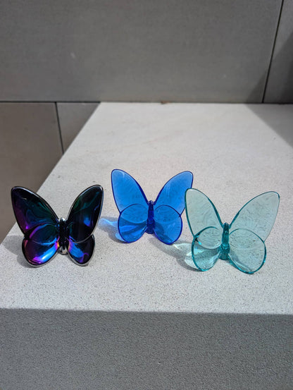 Baccarat Lucky Butterfly Turquoise Crystal Sculpture by  Baccarat at   FormFluent Sydney, Australia