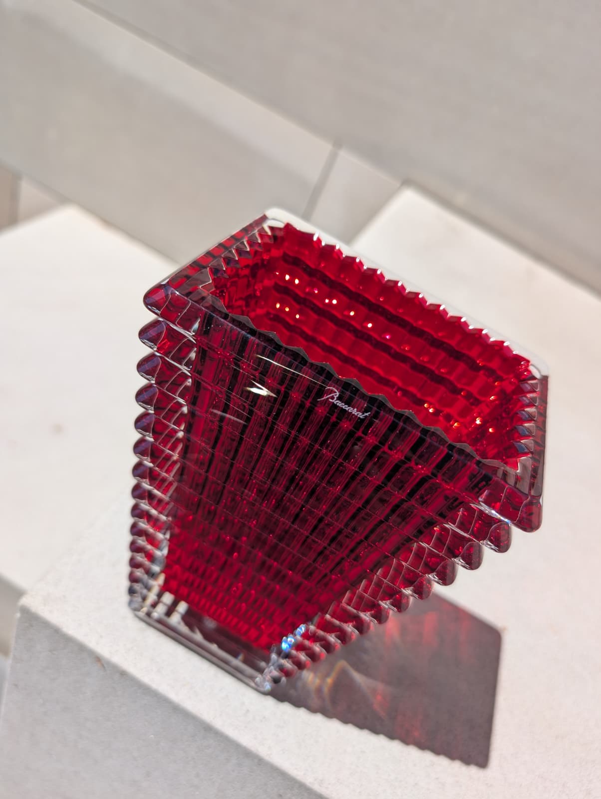  Baccarat Eye Rectangular Vase Small Blue Crystal Vase by Baccarat at  FormFluent