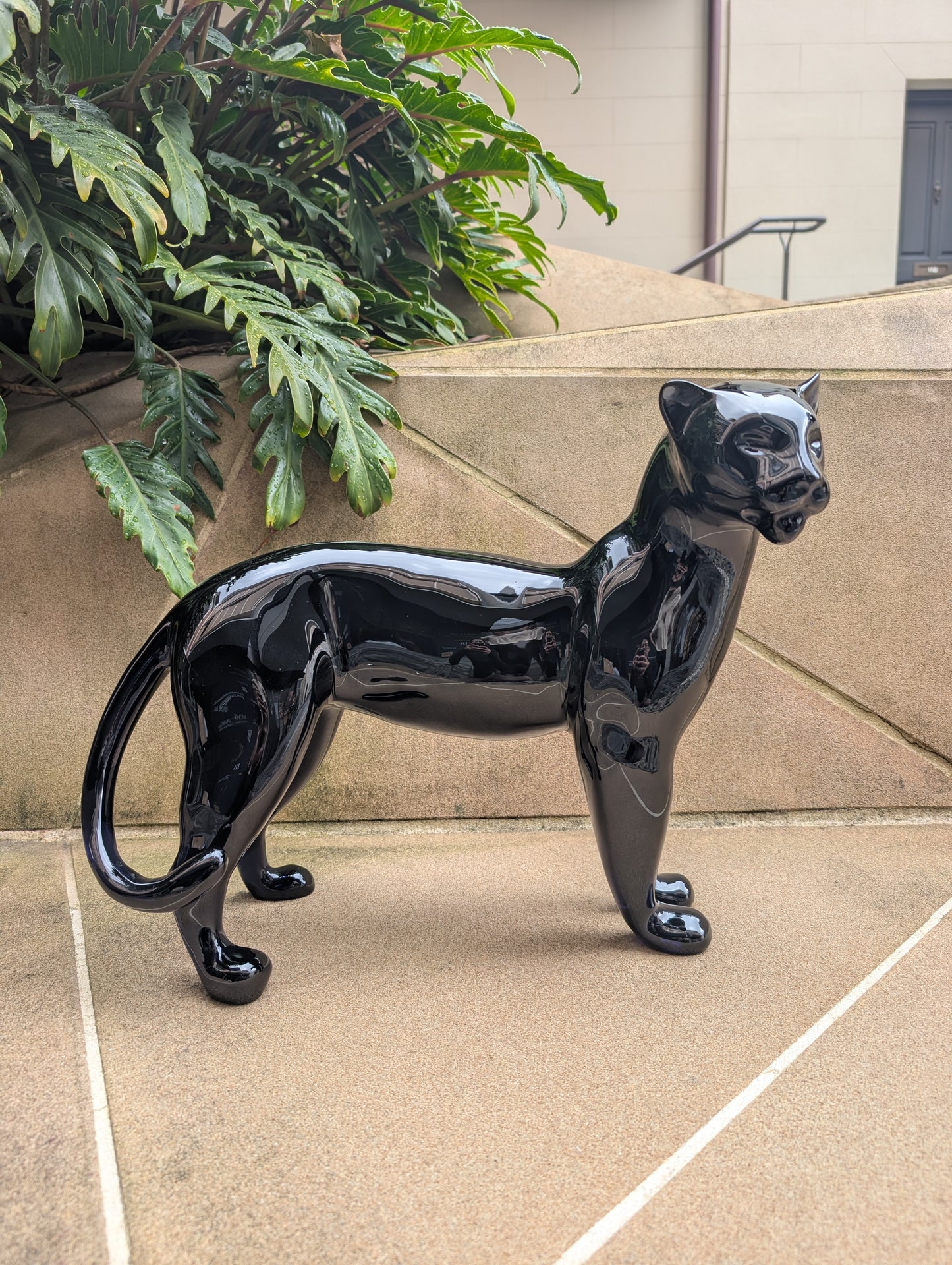 Baccarat Large Panther Sculpture Limited Edition - Midnight Blue Crystal - FormFluent