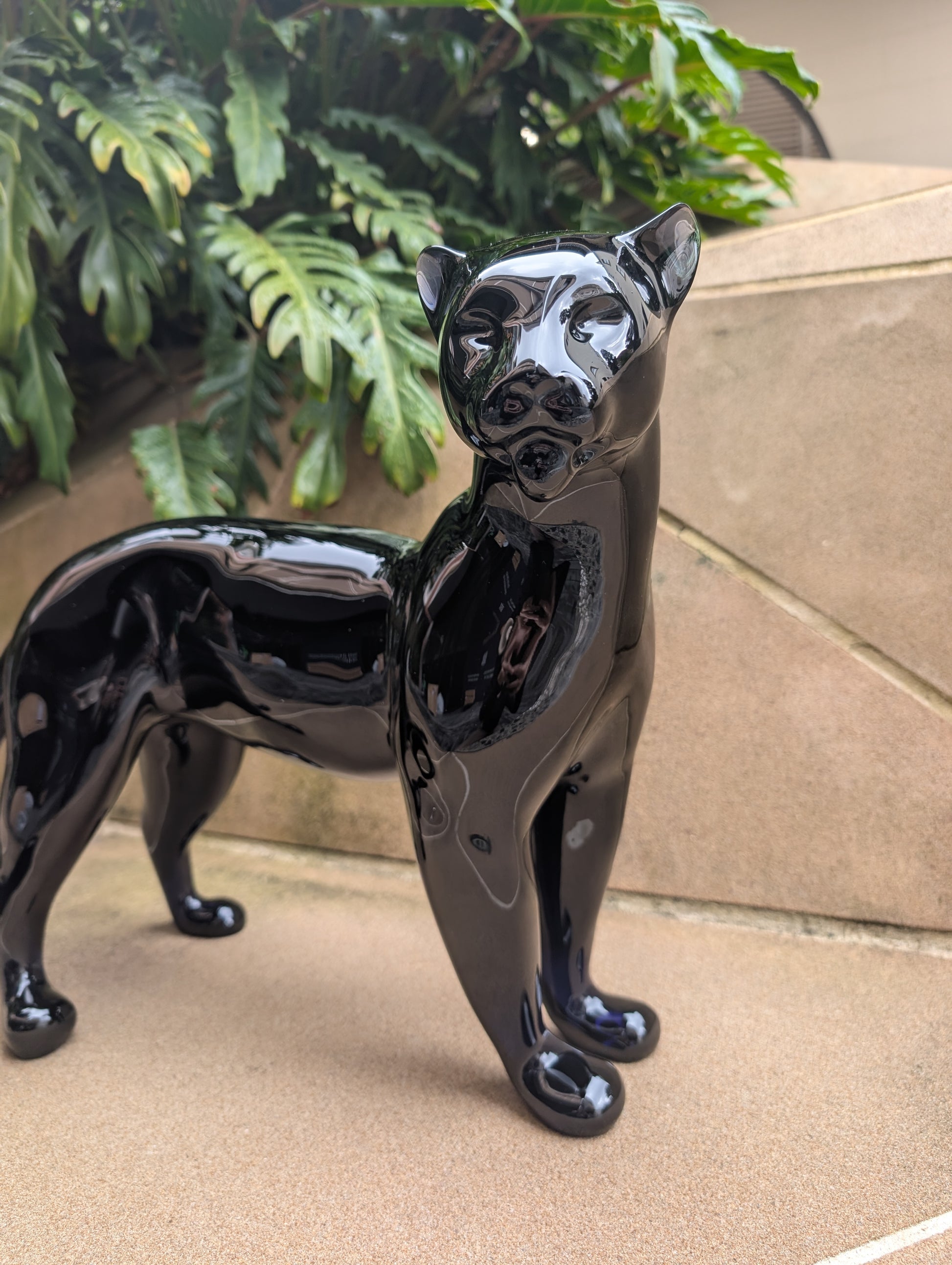 Baccarat Large Panther Sculpture Limited Edition - Midnight Blue Crystal - FormFluent