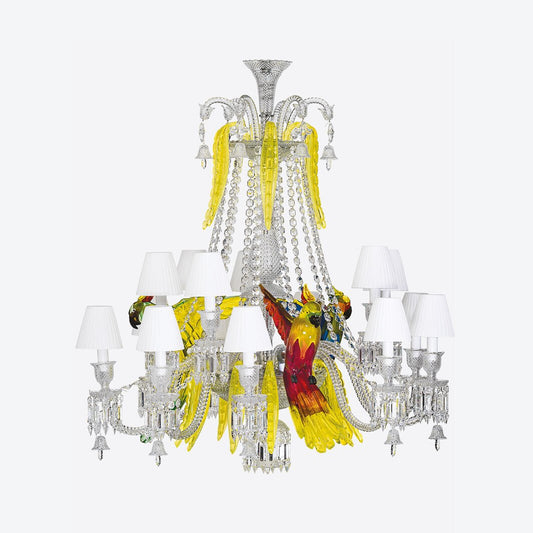 Baccarat Étrange Zénith Parrots Chandelier (15L)