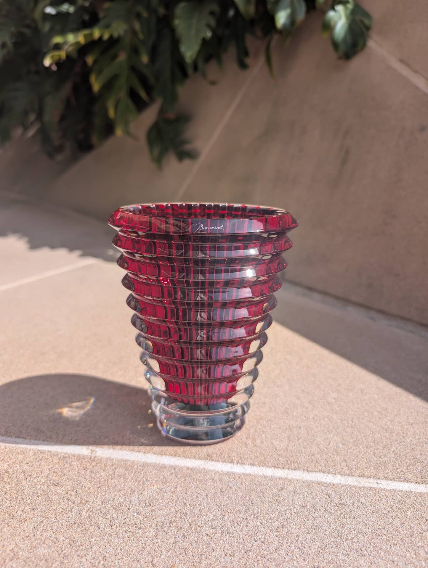 Baccarat Eye Oval Vase Small Red Crystal Vase by  Baccarat at   FormFluent Sydney, Australia