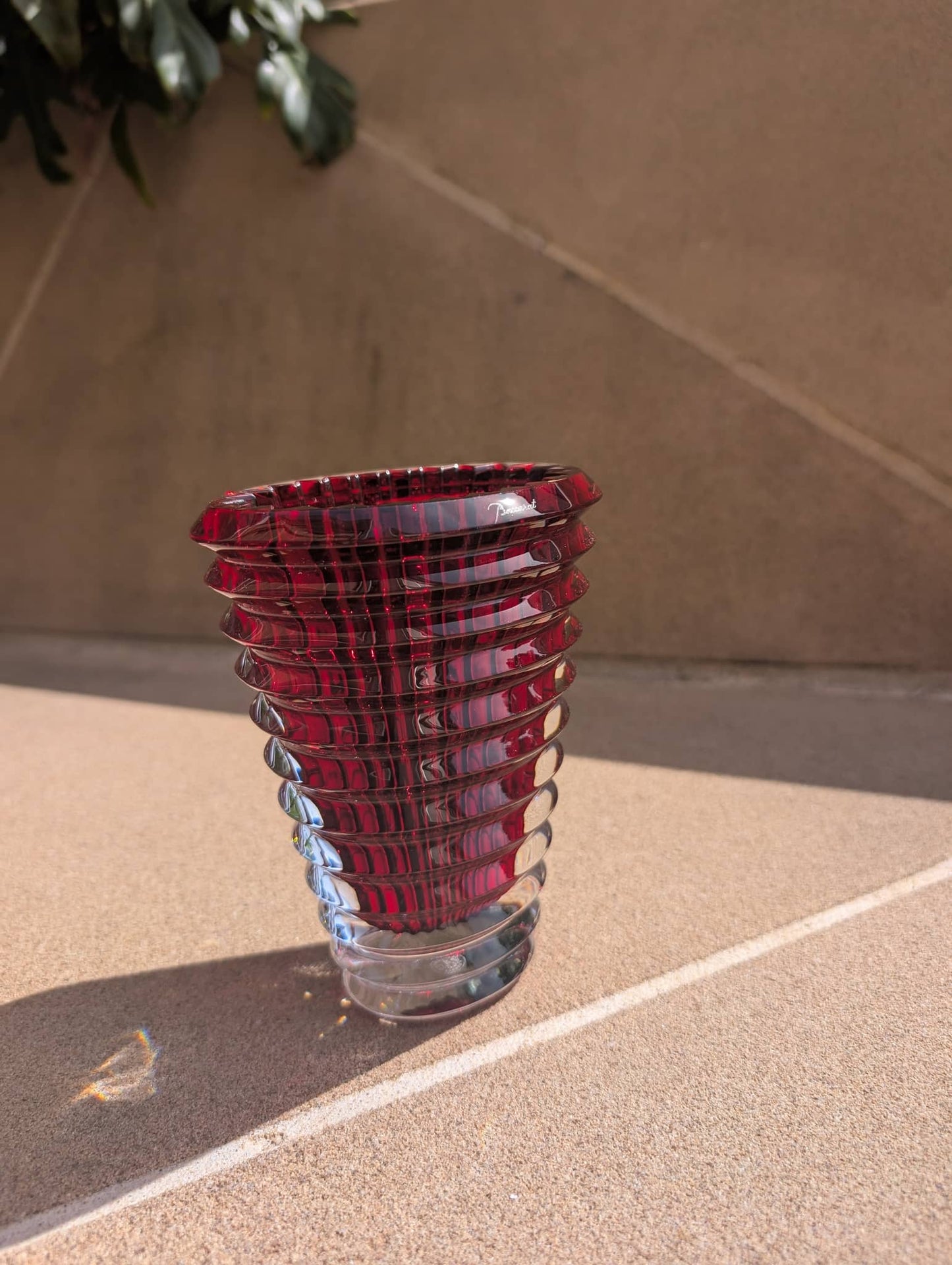 Baccarat Eye Oval Vase Small Red Crystal Vase by  Baccarat at   FormFluent Sydney, Australia