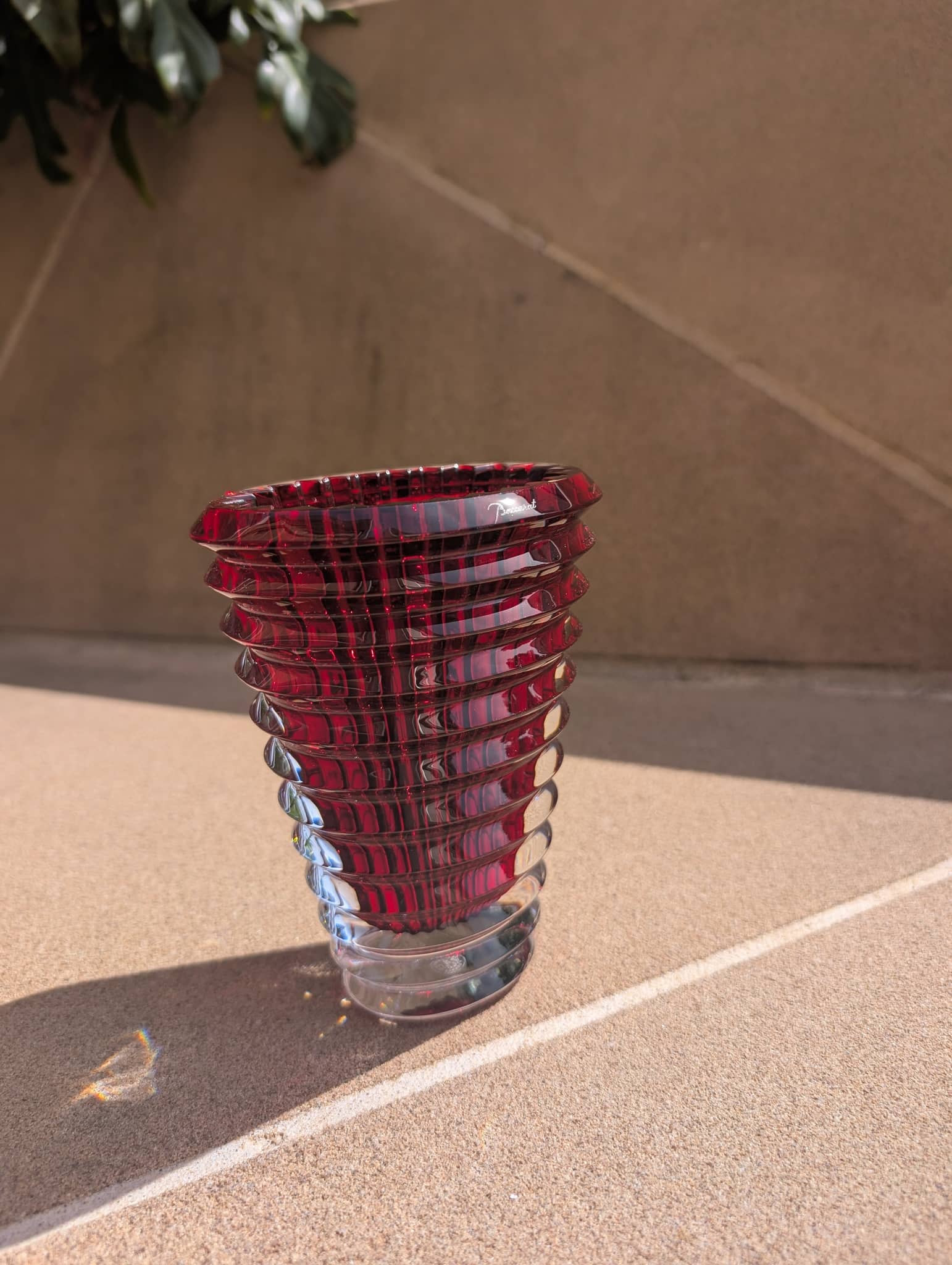 Baccarat Eye Oval Vase Small Red Crystal Vase by  Baccarat at   FormFluent Sydney, Australia