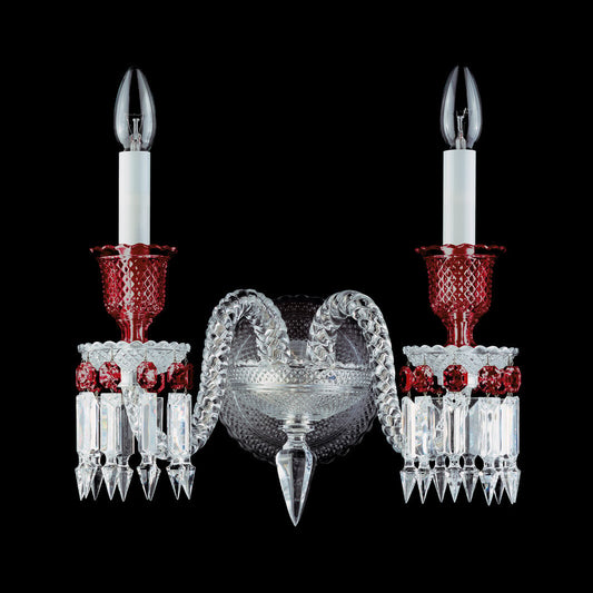 Baccarat Zénith Wall Unit Clear and Red (2L) 2 Lights Sconce