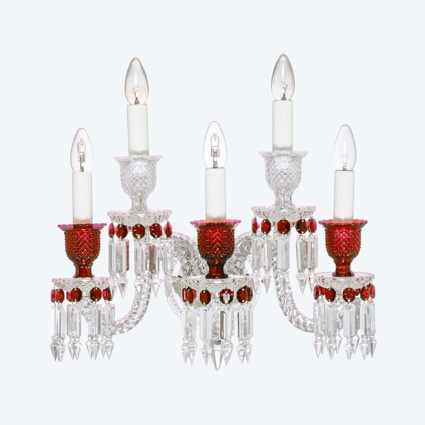 Baccarat Baccarat Zénith Wall Unit Clear and Red (5L) 5 Lights Sconce Lighting - FormFluent Sydney Australia