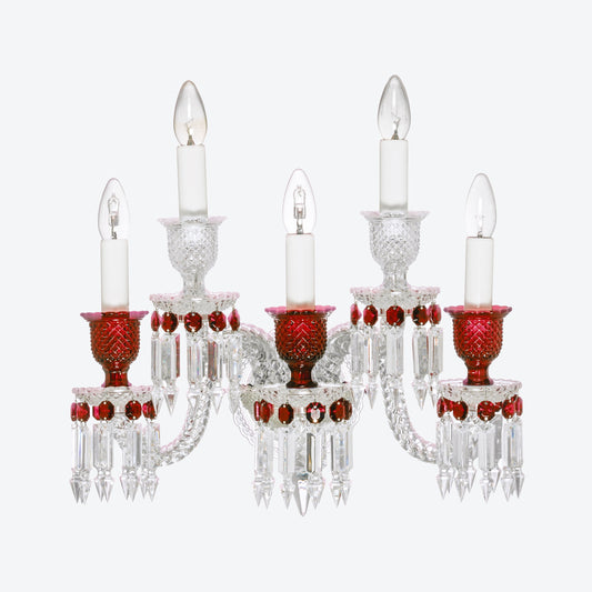 Baccarat Zénith Wall Unit Clear and Red (5L) 5 Lights Sconce