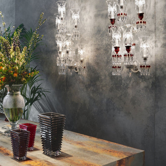 Baccarat Zénith Wall Unit Clear and Red (3L) 3 Lights Sconce