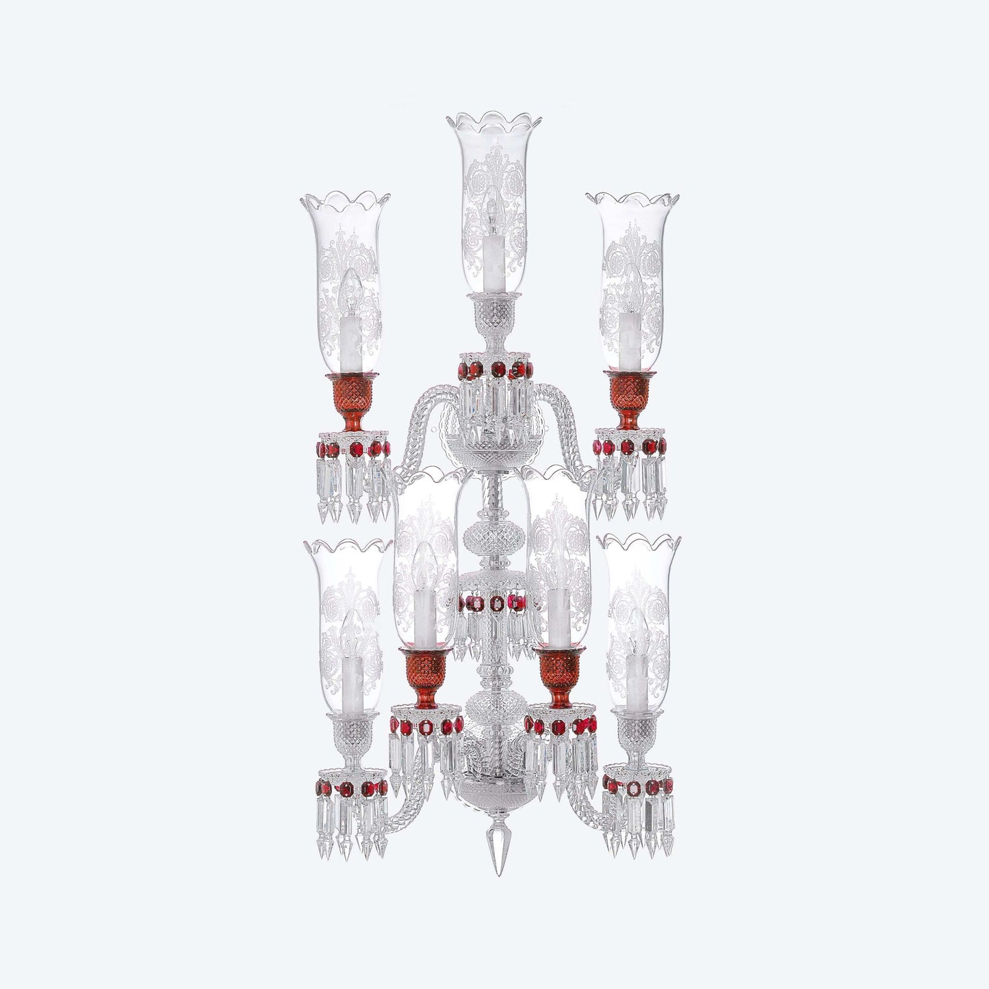 Baccarat Baccarat Zénith Wall Unit Clear and Red (7L) 7 Lights Sconce Lighting - FormFluent Sydney Australia