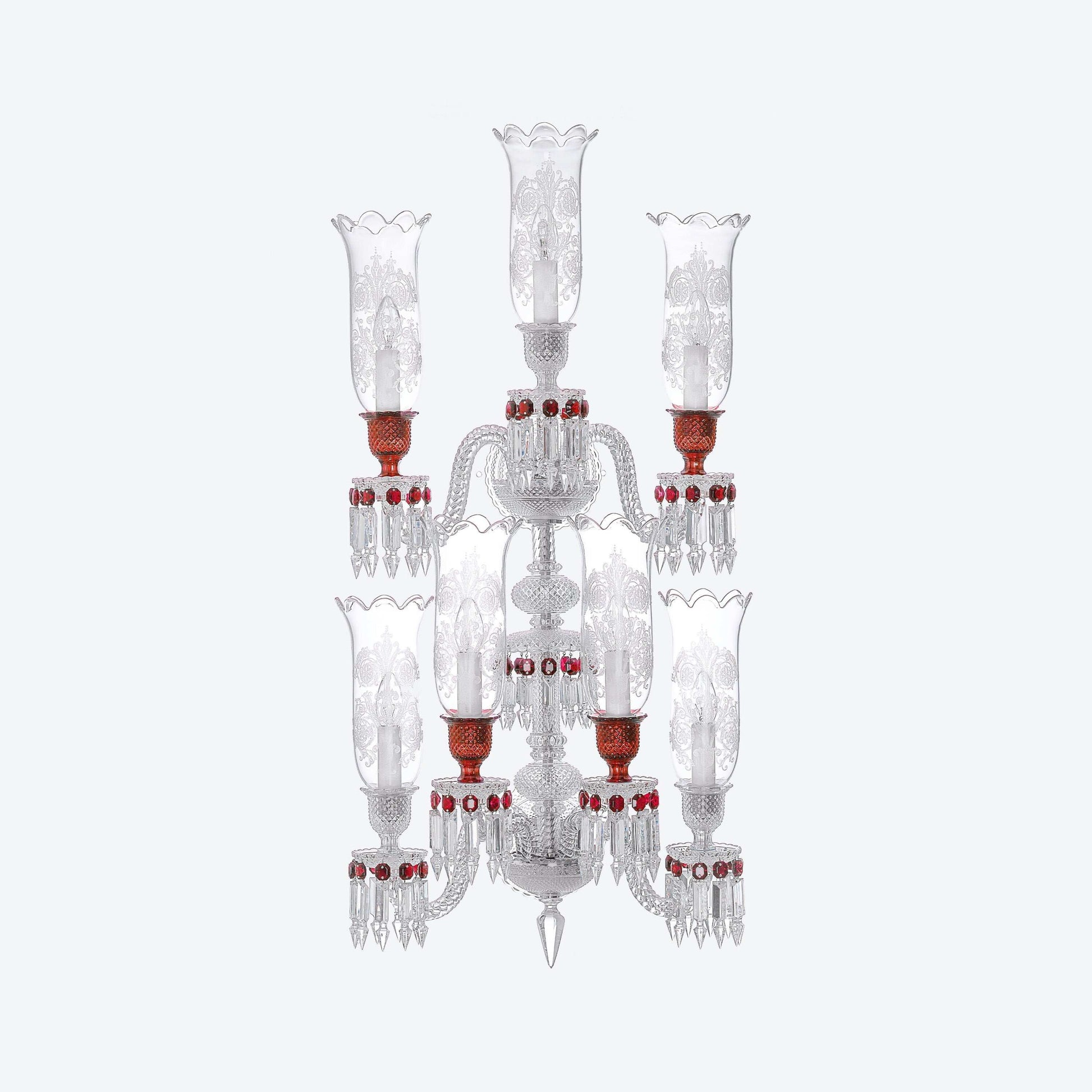 Baccarat Baccarat Zénith Wall Unit Clear and Red (7L) 7 Lights Sconce Lighting - FormFluent Sydney Australia