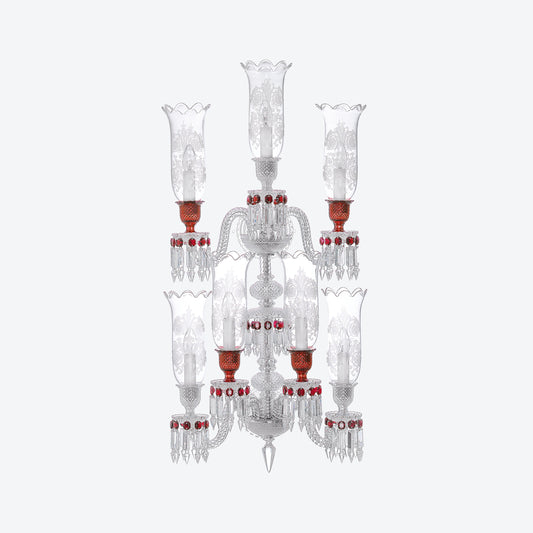 Baccarat Zénith Wall Unit Clear and Red (7L) 7 Lights Sconce