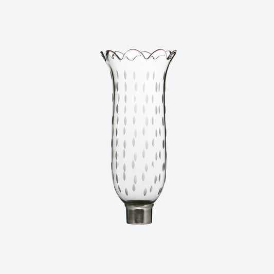 Baccarat Tulip Hurricane Shade Scalloped Top Rice Grain (Set of 6)