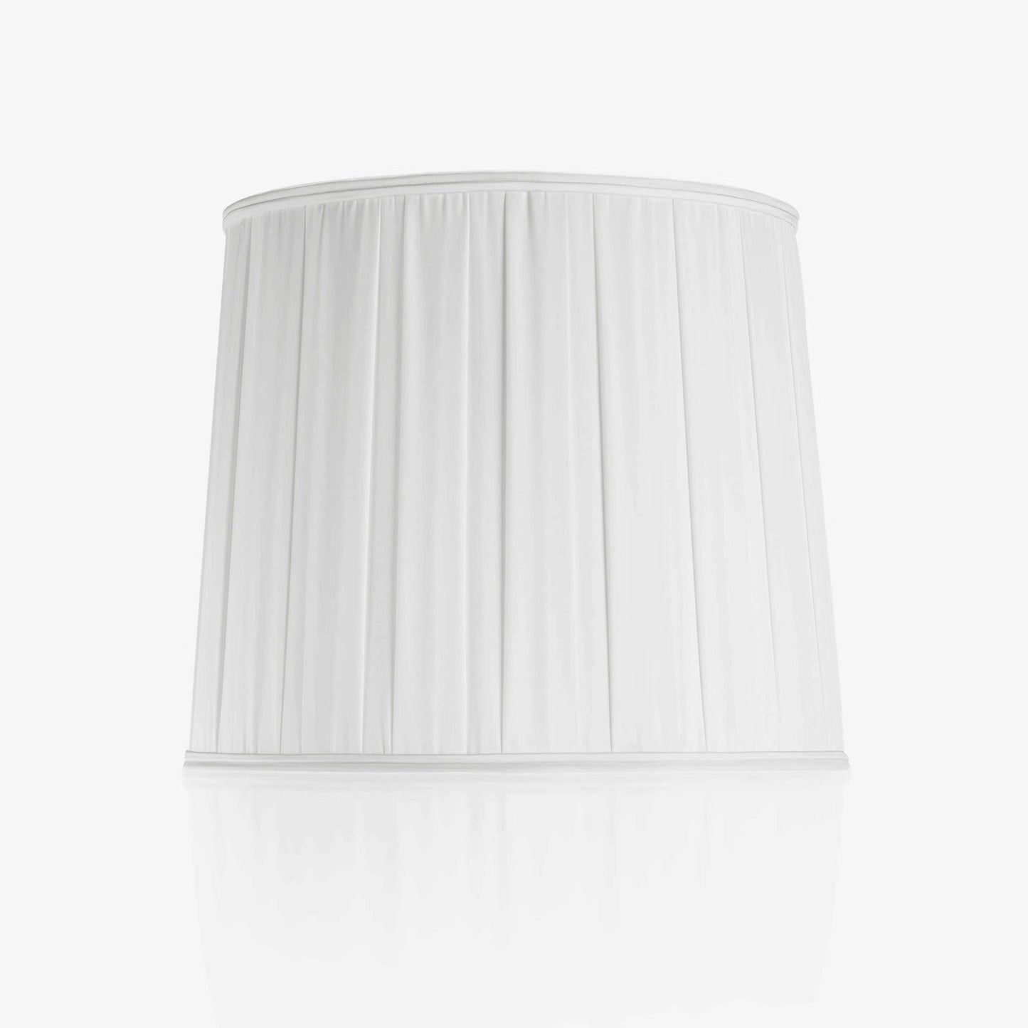 White pleated lampshade on a white background