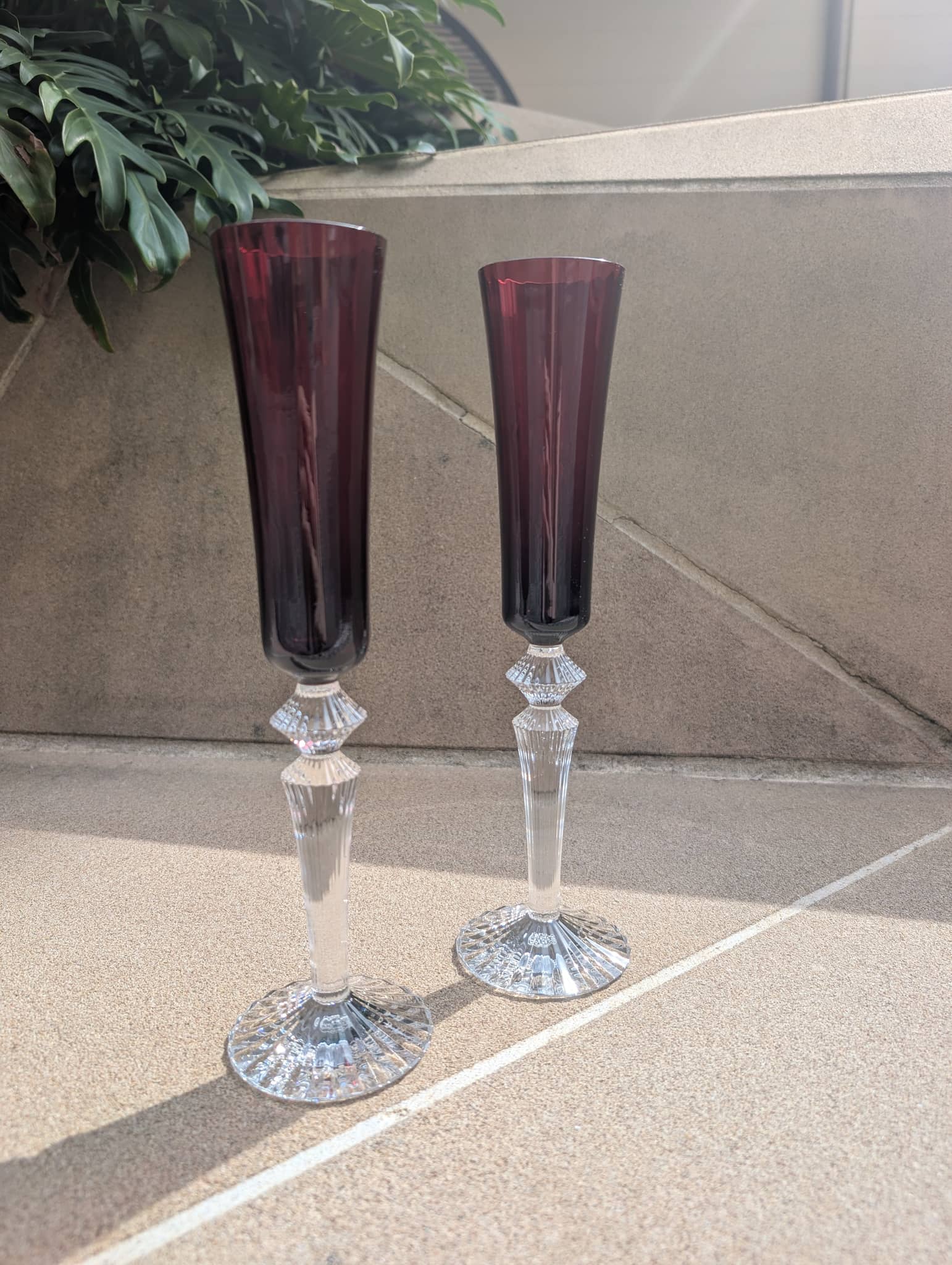 Baccarat Mille Nuits Flutissimo Champagne Flutes Red Crystal (Set of 2) Barware by  Baccarat at   FormFluent Sydney, Australia