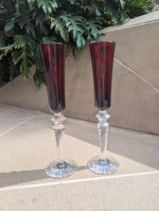 Baccarat Mille Nuits Flutissimo Champagne Flutes Red Crystal (Set of 2) Barware by  Baccarat at   FormFluent Sydney, Australia