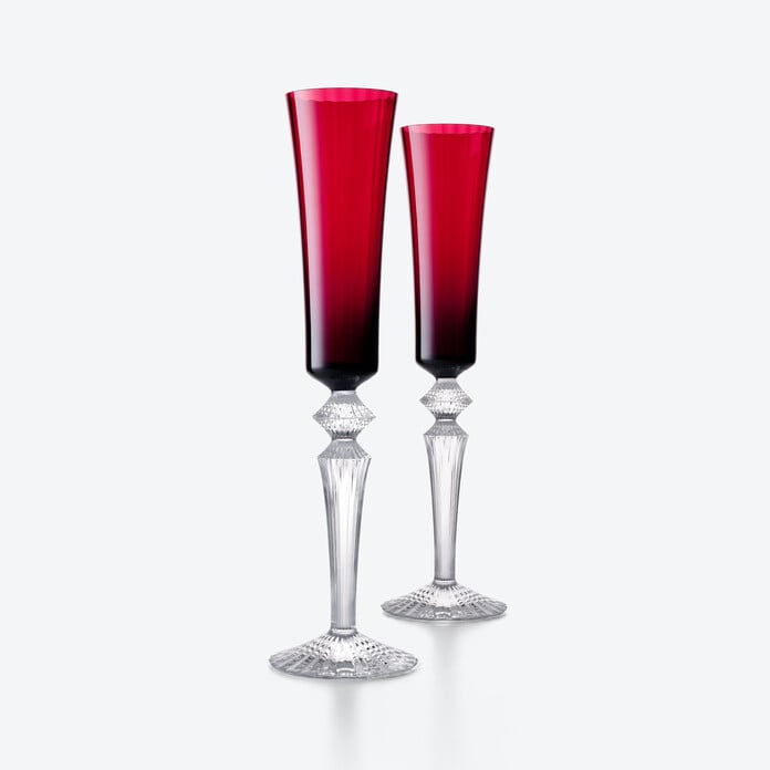  Baccarat Mille Nuits Flutissimo Champagne Flutes Red Crystal (Set of 2) Barware by Baccarat at  FormFluent