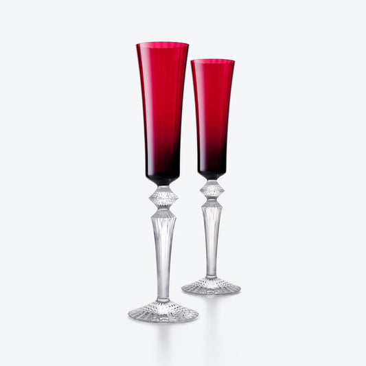  Baccarat Mille Nuits Flutissimo Champagne Flutes Red Crystal (Set of 2) Barware by Baccarat at  FormFluent