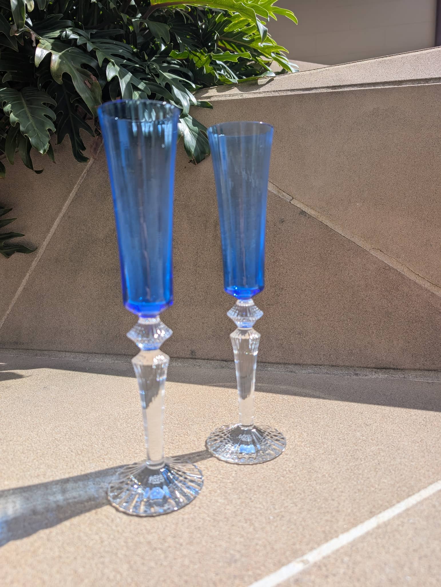 Baccarat Mille Nuits Flutissimo Champagne Flutes Blue Crystal (Set of 2) Barware by  Baccarat at   FormFluent Sydney, Australia