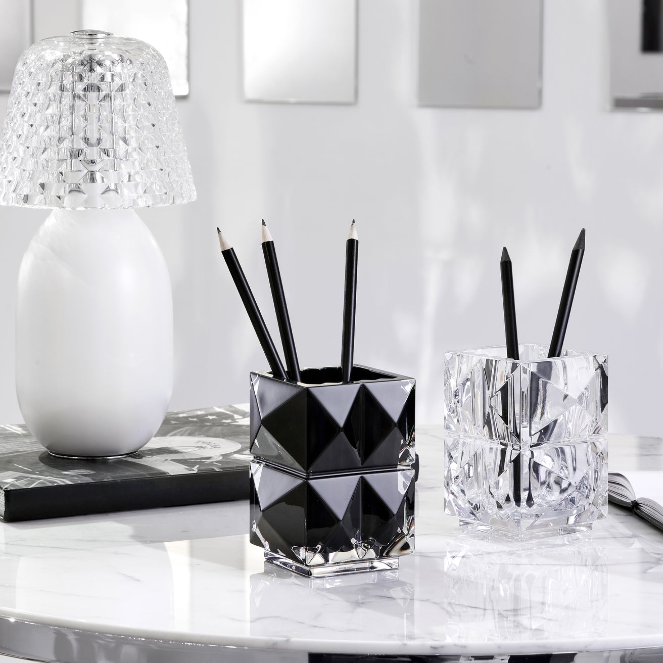 Baccarat Louxor Pencil Holder Black