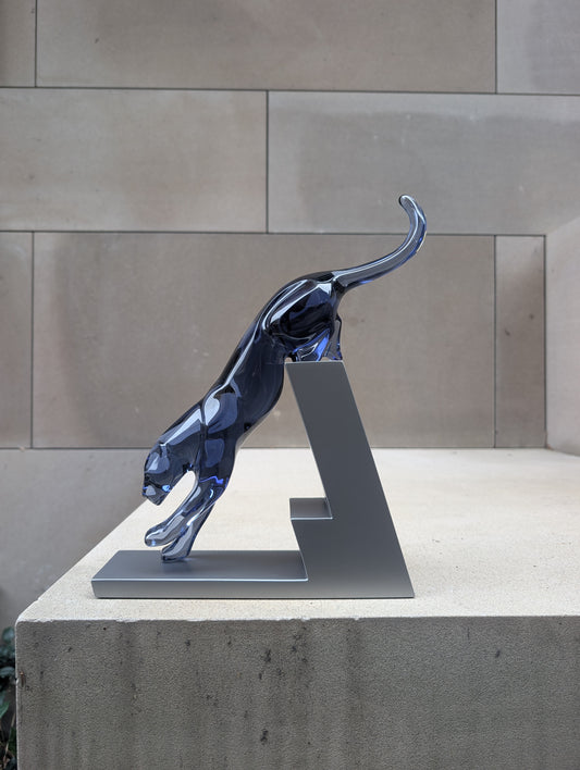 Baccarat Panther the Leap Sculpture Midnight Blue Crystal - FormFluent
