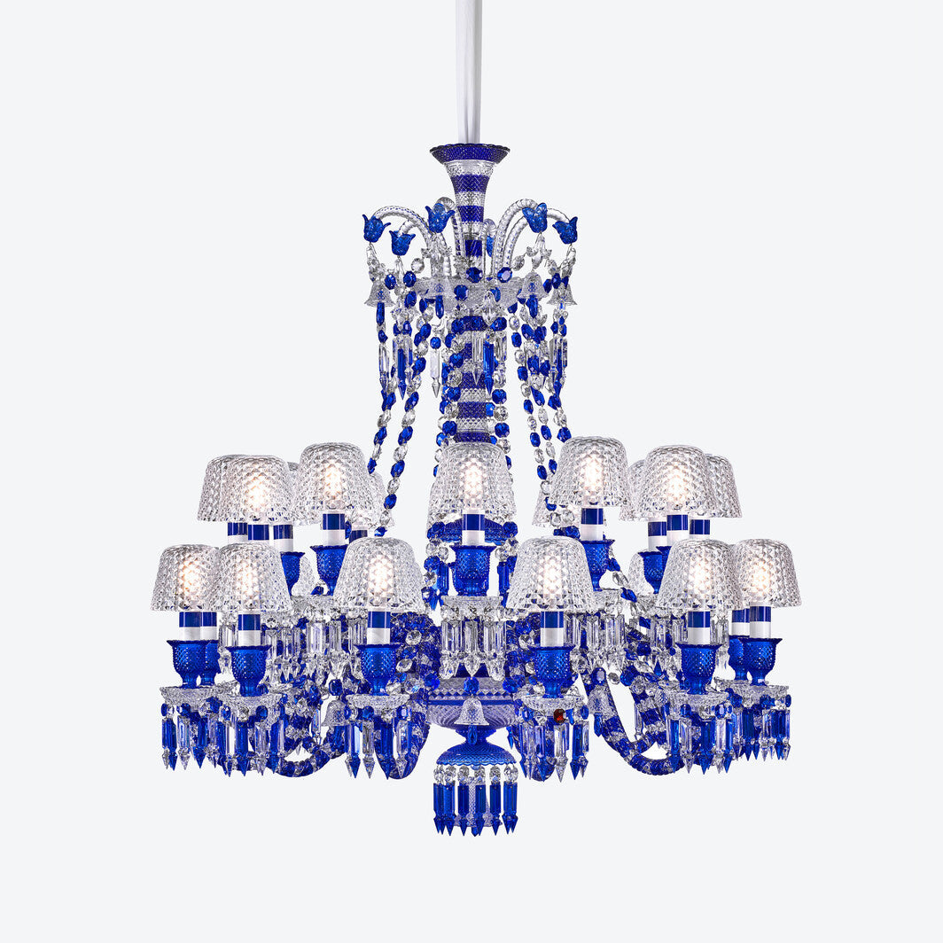 Baccarat Zénith Faunacrystopolis Chandelier Blue (24L)