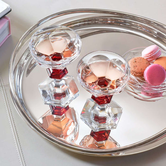 Baccarat Baccarat Harcourt 1841 Coupes Red Knob (Set of 2) Barware - FormFluent Sydney Australia