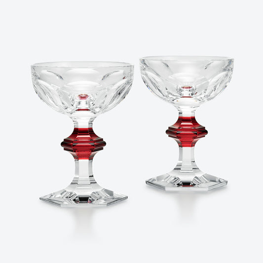 Baccarat Baccarat Harcourt 1841 Coupes Red Knob (Set of 2) Barware - FormFluent Sydney Australia