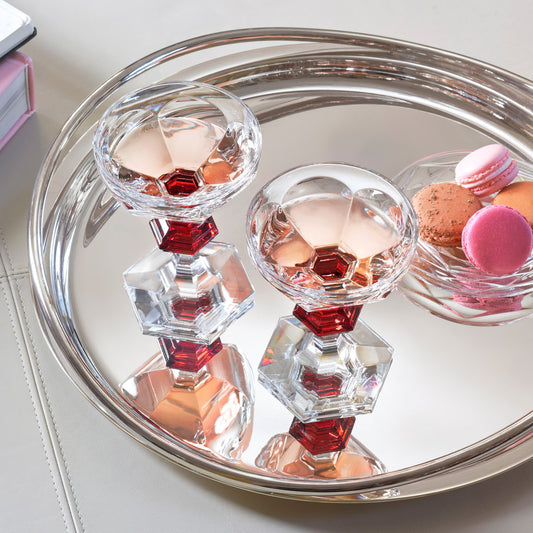 Baccarat Baccarat Harcourt 1841 Coupes Red Knob (Set of 2) Barware - FormFluent Sydney Australia