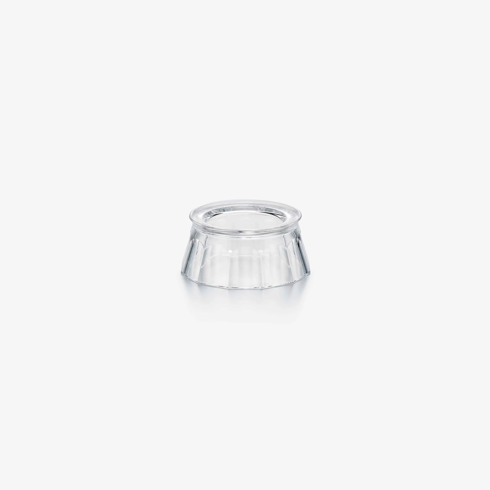 Clear glass object on a white background