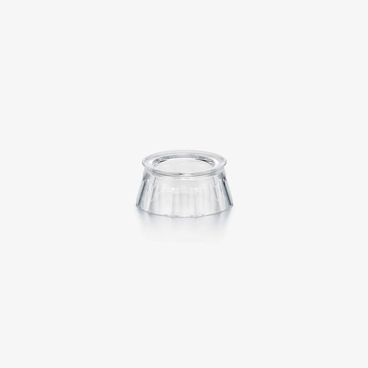 Clear glass object on a white background