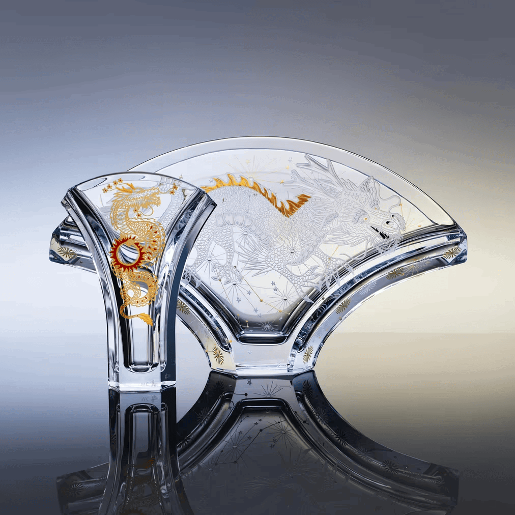 Baccarat Baccarat Ginkgo Céleste Dragon Vase - FormFluent Sydney Australia