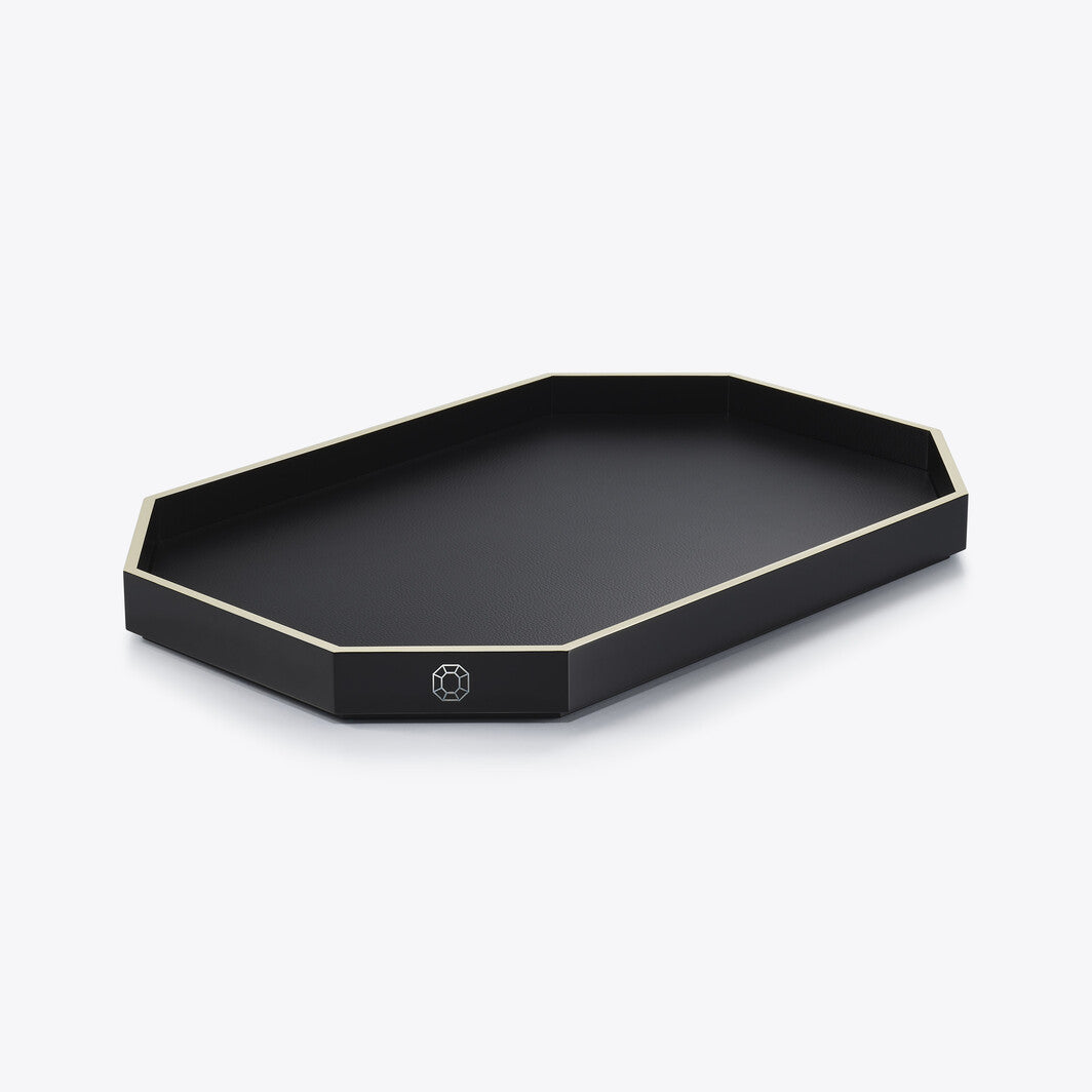 Baccarat Baccarat Lacquer Octogone Tray Black (S/M/L)  - FormFluent Sydney Australia