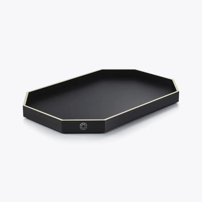 Baccarat Lacquer Octogone Tray Black (S/M/L)  by  Baccarat at   FormFluent Sydney, Australia