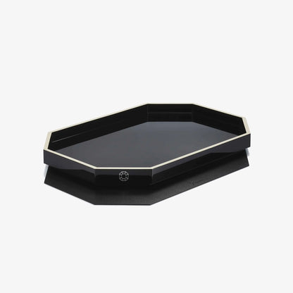 Baccarat Lacquer Octogone Tray Black (S/M/L)  by  Baccarat at   FormFluent Sydney, Australia