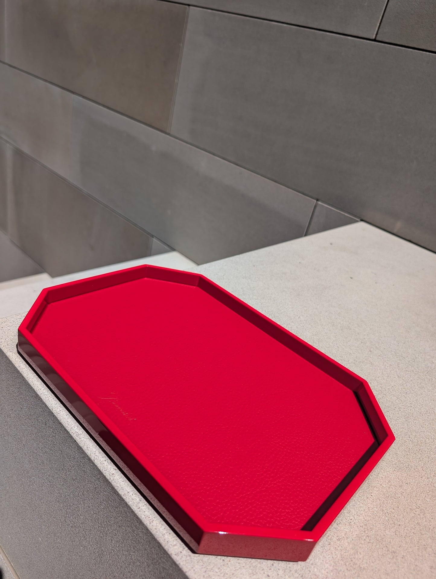  Baccarat Lacquer Octogone Tray Red (S/M/L)  by Baccarat at  FormFluent