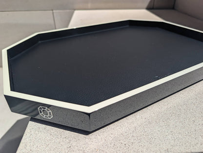 Baccarat Lacquer Octogone Tray Black (S/M/L)  by  Baccarat at   FormFluent Sydney, Australia
